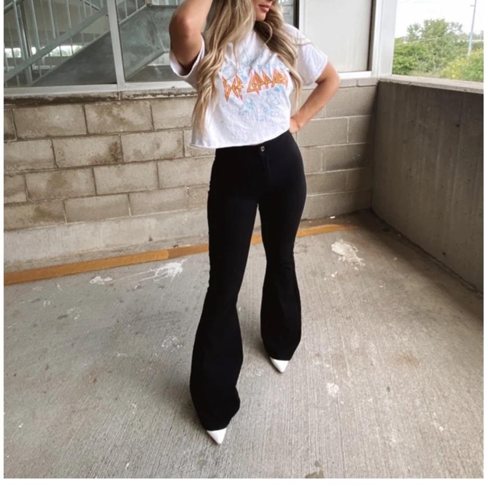 Black flare pants